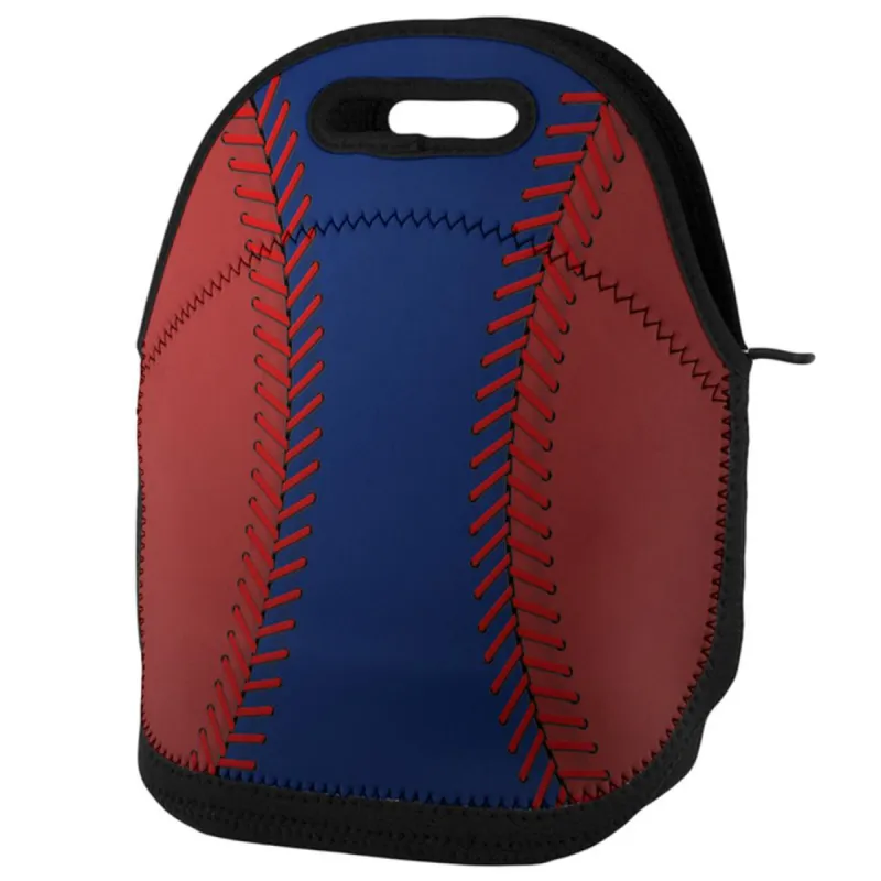 Baseball League Blue and Red Lunch Tote Bag sold by Old Glory