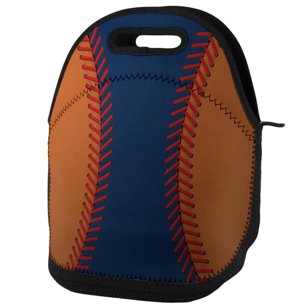 Baseball League Navy Blue and Orange Lunch Tote Bag sold by Old Glory