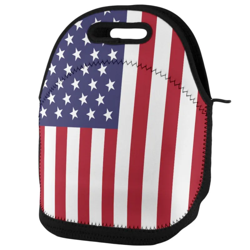 4th of July USA American Flag Lunch Tote Bag sold by Old Glory