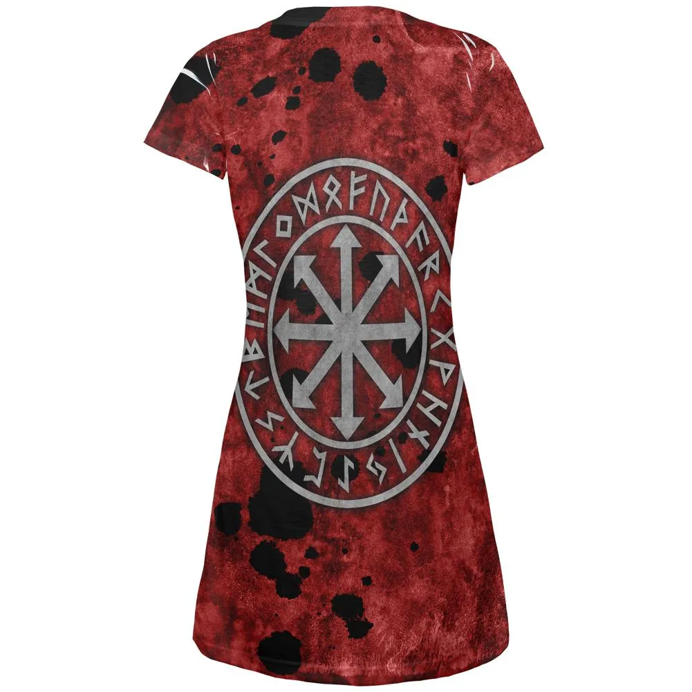 Viking Warrior Chaos Symbol Juniors V-Neck Beach Cover-Up Dress sold by Old Glory product image thumbnail 2