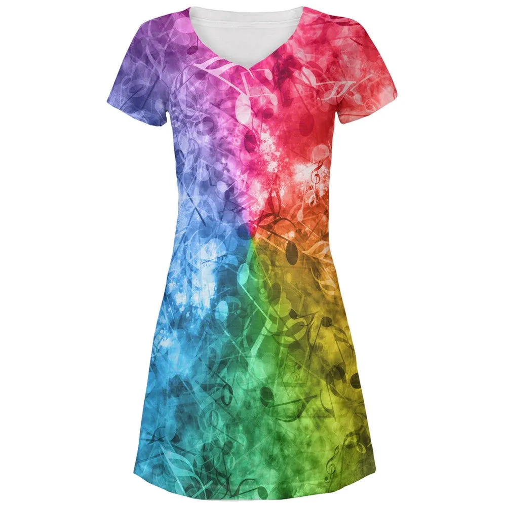 Musical Medley All Over Juniors V-Neck Dress sold by Old Glory