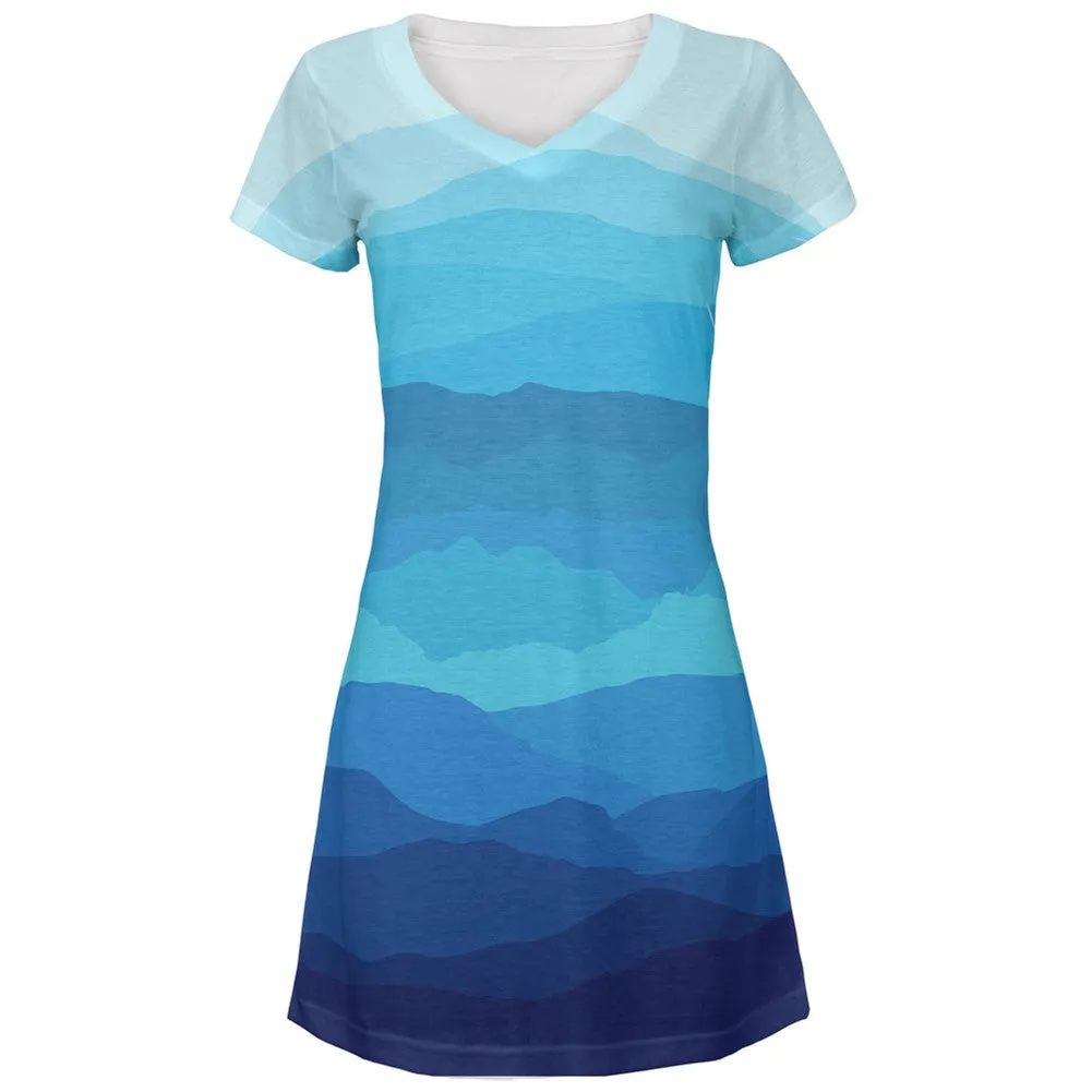 Mountain Range Vista All Over Juniors V-Neck Dress sold by Old Glory