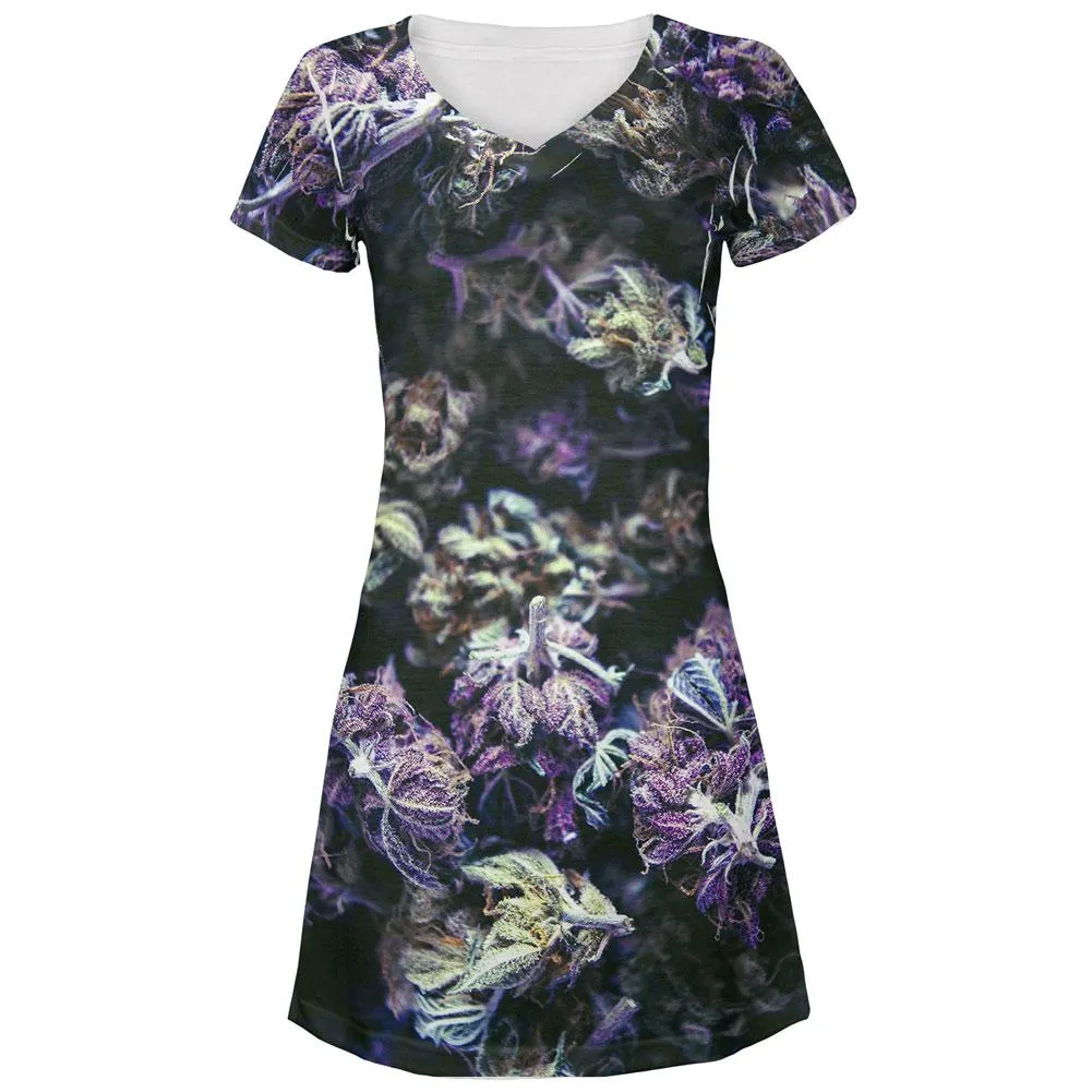 Marijuana Purple Haze All Over Juniors Beach Cover-Up Dress sold by Old Glory