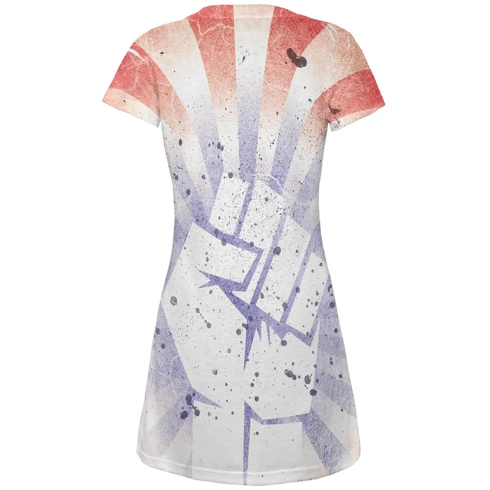 July 4th American Revolution Raised Fist All Over Juniors Beach Cover-Up Dress sold by Old Glory product image thumbnail 2