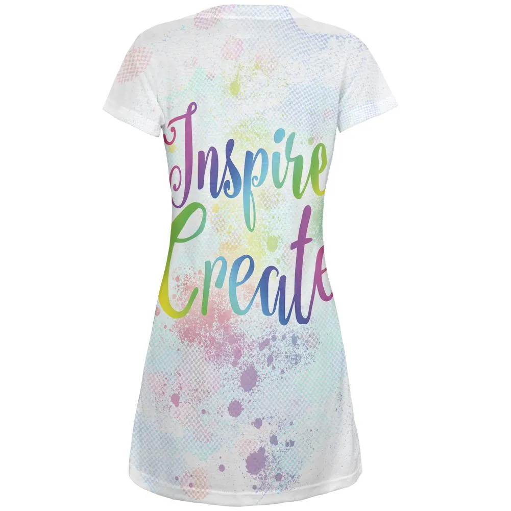 Inspire and Create Pastel Half Tone Art Juniors V-Neck Beach Cover-Up Dress sold by Old Glory product image thumbnail 2