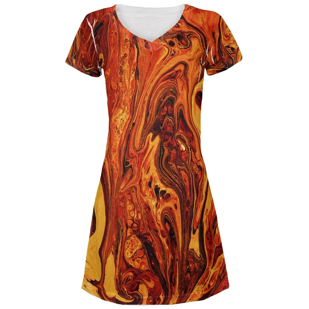 Hot Lava Juniors V-Neck Beach Cover-Up Dress sold by Old Glory