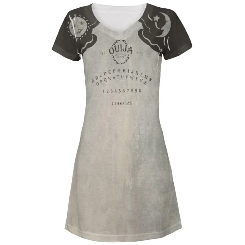 Halloween Ouija Board Costume All Over Juniors V-Neck Dress sold by Old Glory