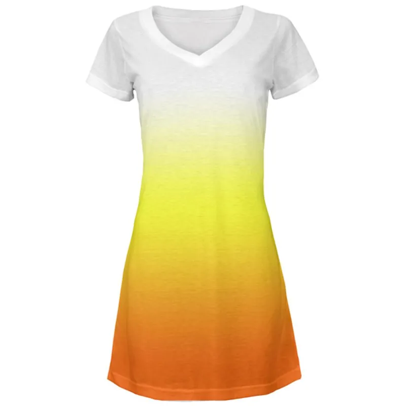 Halloween Candy Corn Ombre Costume All Over Juniors Beach Cover-Up Dress sold by Old Glory