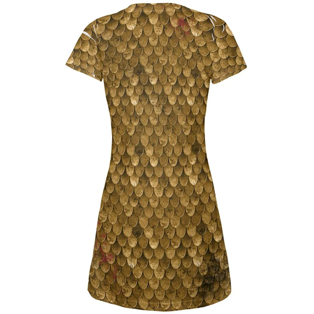 Halloween Battle Damage Bronze Scale Armor Costume All Over Juniors Beach Cover-Up Dress sold by Old Glory product image thumbnail 2
