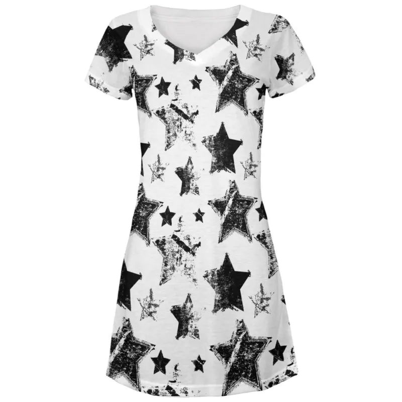Grunge Stars Juniors V-Neck Beach Cover-Up Dress sold by Old Glory