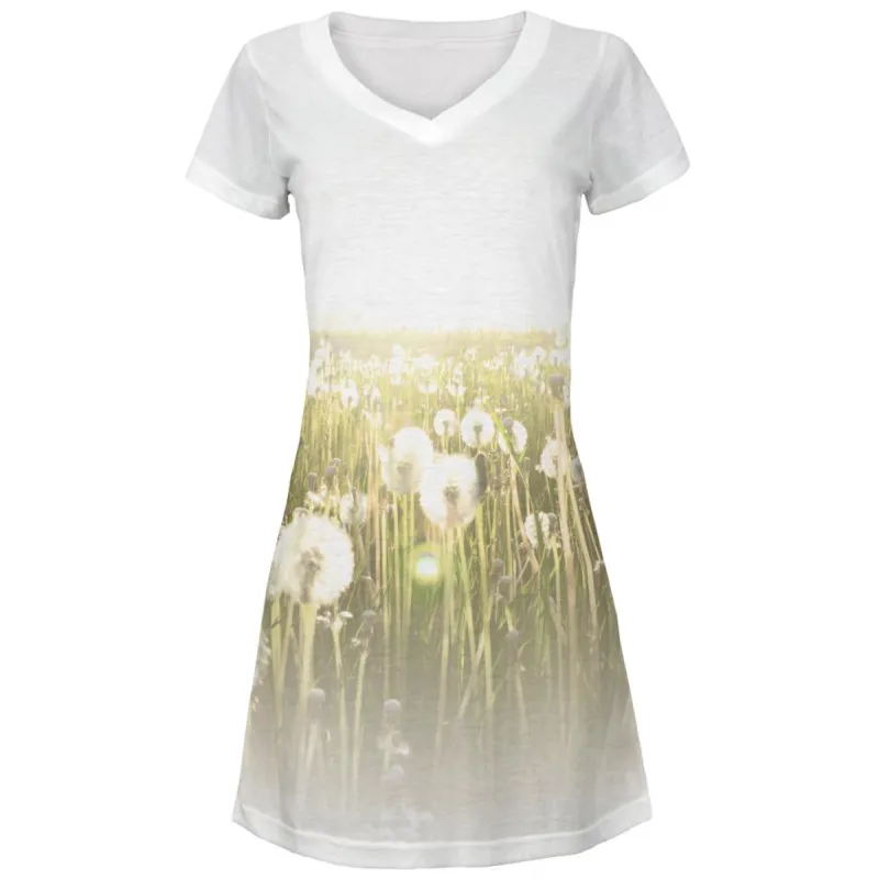 Field Of Wishes Dandelions All Over Juniors Beach Cover-Up Dress sold by Old Glory