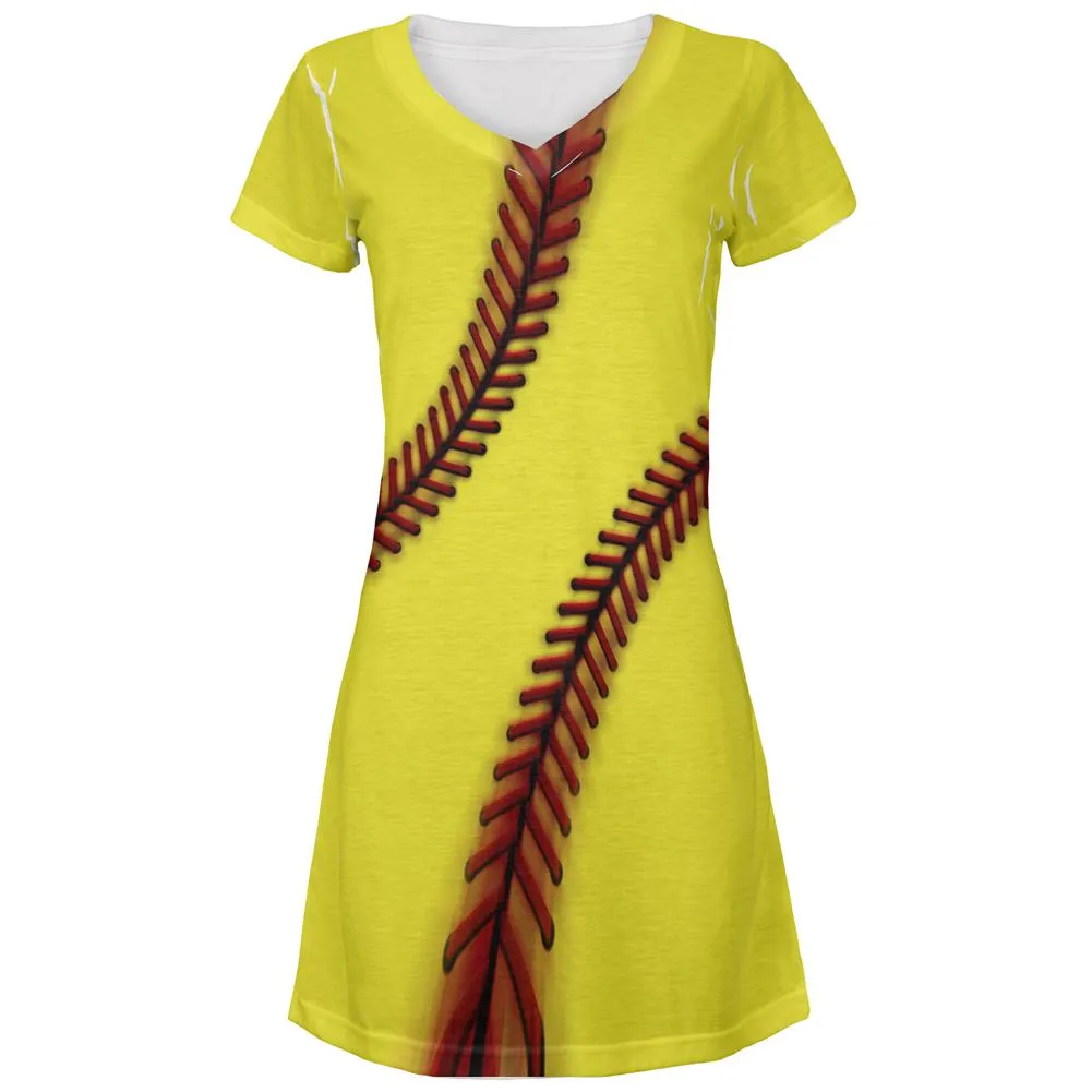 Fastpitch Softball All Over Juniors Beach Cover-Up Dress sold by Old Glory