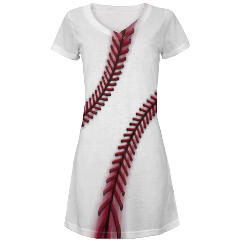 Fastball Baseball All Over Juniors Beach Cover-Up Dress sold by Old Glory