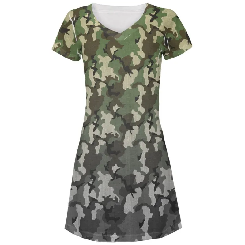 Faded Camo All Over Juniors Beach Cover-Up Dress sold by Old Glory