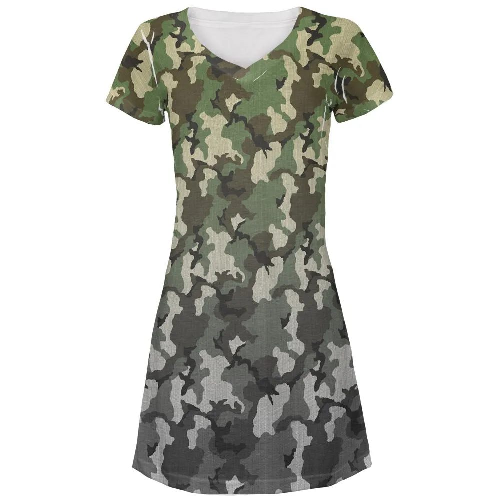 Faded Camo All Over Juniors Beach Cover-Up Dress sold by Old Glory