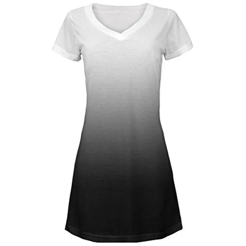 Fade to Black All Over Juniors V-Neck Dress sold by Old Glory