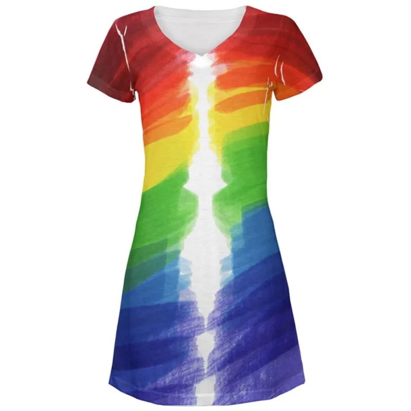 Color Me Gay Lesbian Pride All Over Juniors Beach Cover-Up Dress sold by Old Glory