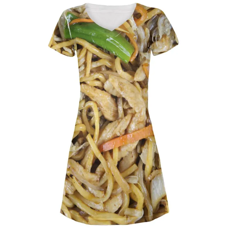 Chicken Lo Mein Costume All Over Juniors Beach Cover-Up Dress sold by Old Glory