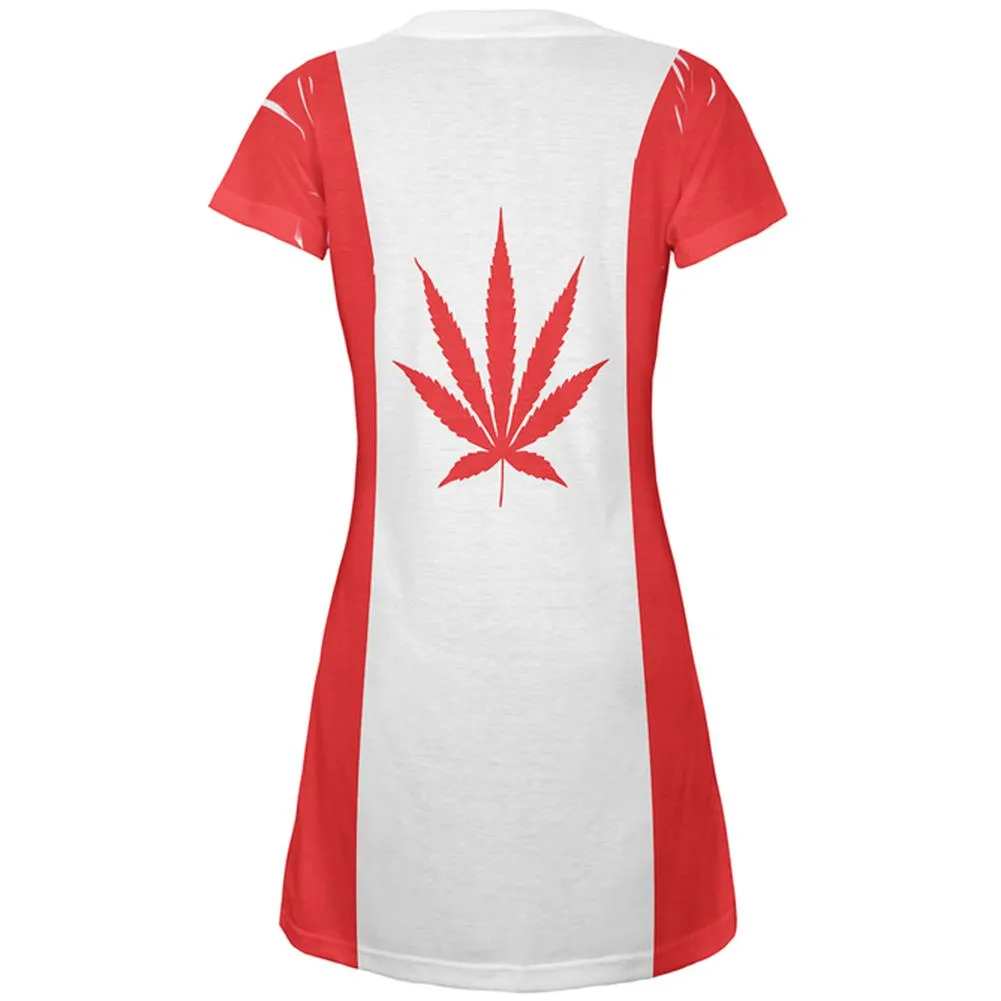 Canada Flag Pot Leaf Marijuana All Over Juniors Beach Cover-Up Dress sold by Old Glory product image thumbnail 2