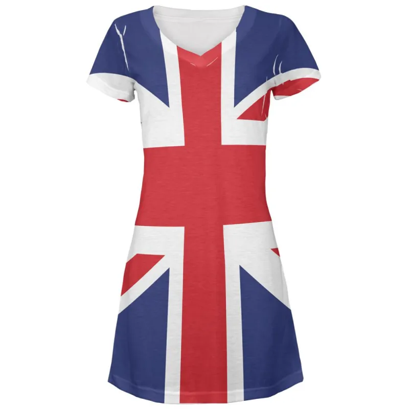 British Flag Union Jack All Over Juniors Beach Cover-Up Dress sold by Old Glory