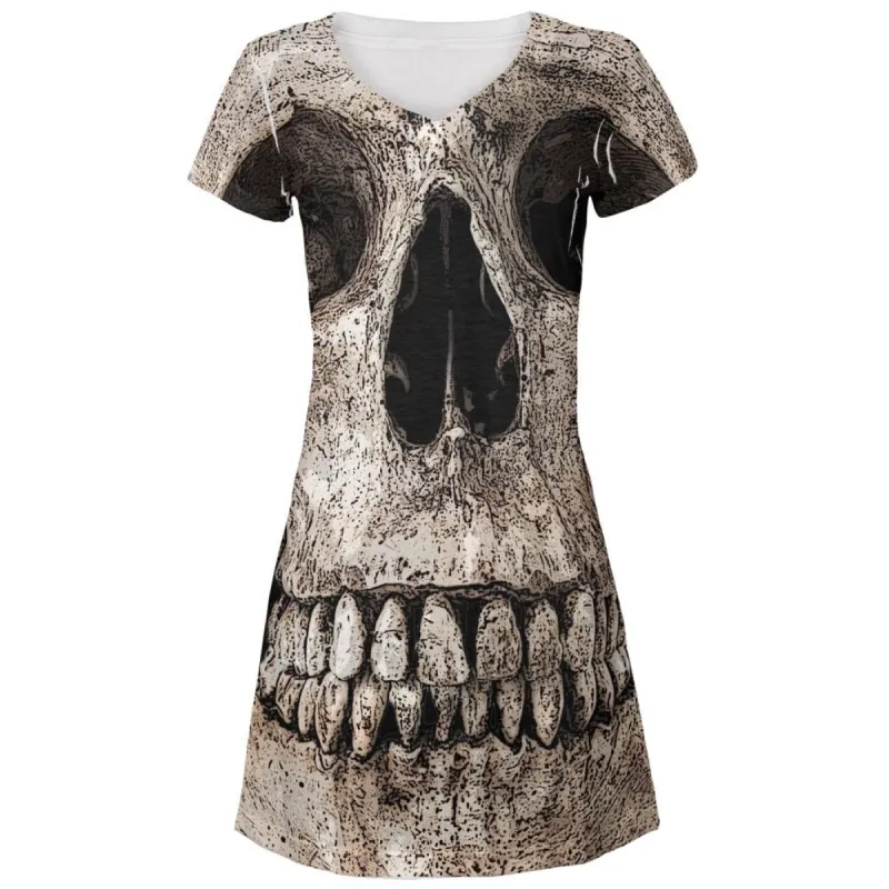 Big Skull Juniors V-Neck Beach Cover-Up Dress sold by Old Glory