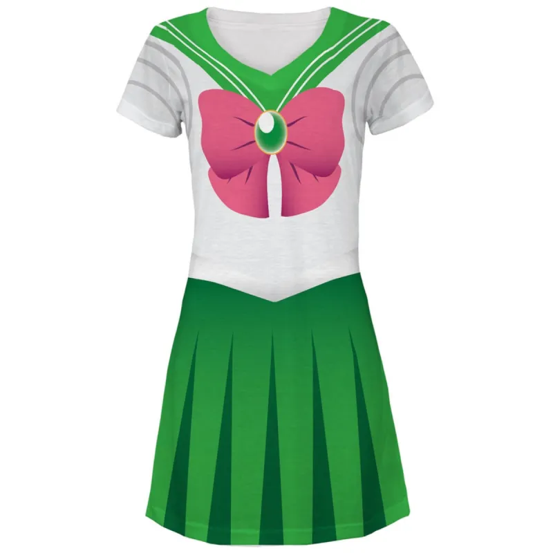 Anime Jupiter Sailor Costume Juniors V-Neck Beach Cover-Up Dress sold by Old Glory