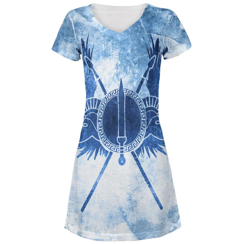 Greek Warrior Princess All Over Juniors Beach Cover-Up Dress sold by Old Glory