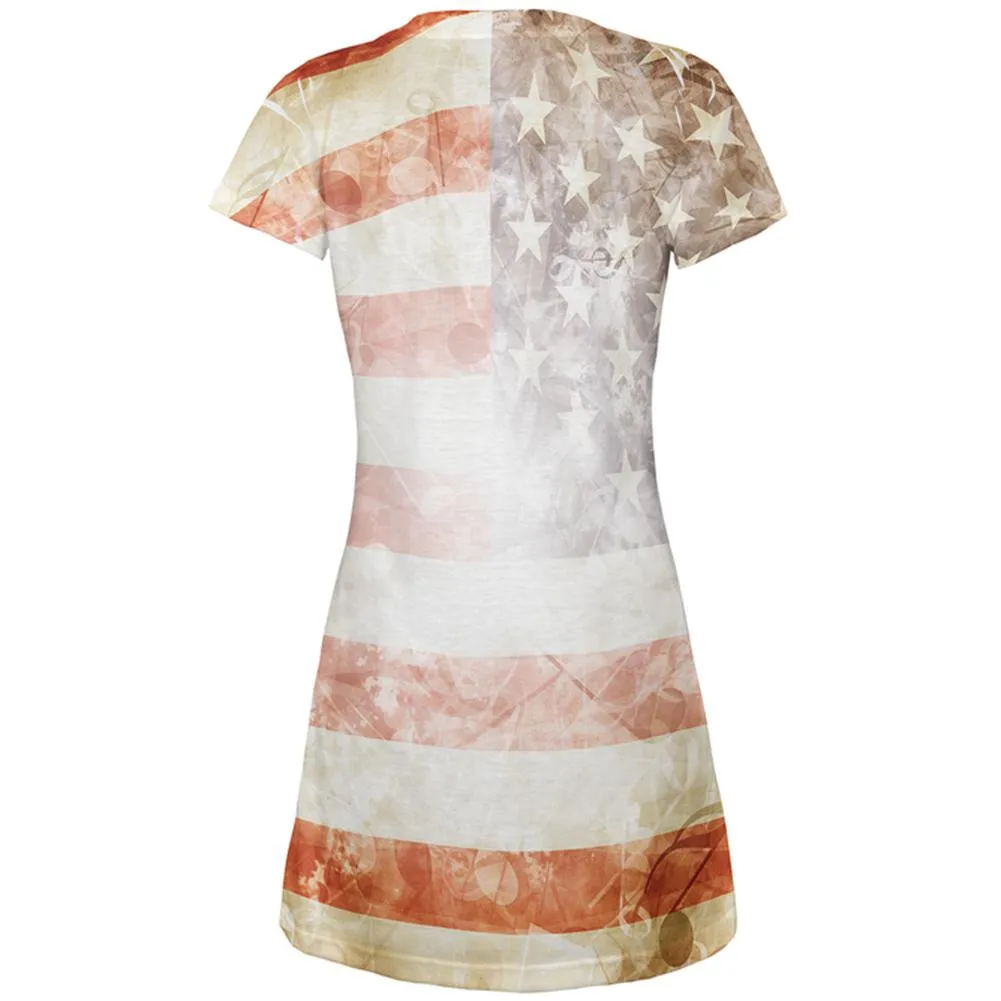 4th of July American Flag Star Spangled Banner All Over Juniors Beach Cover-Up Dress sold by Old Glory product image thumbnail 2