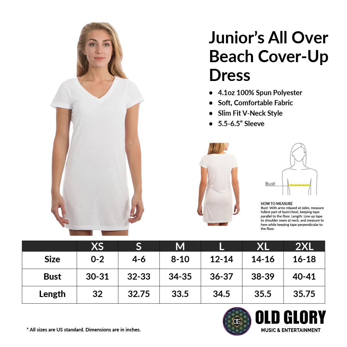 4th Of July American Flag Rays All Over Juniors V-Neck Dress sold by Old Glory product image thumbnail 2