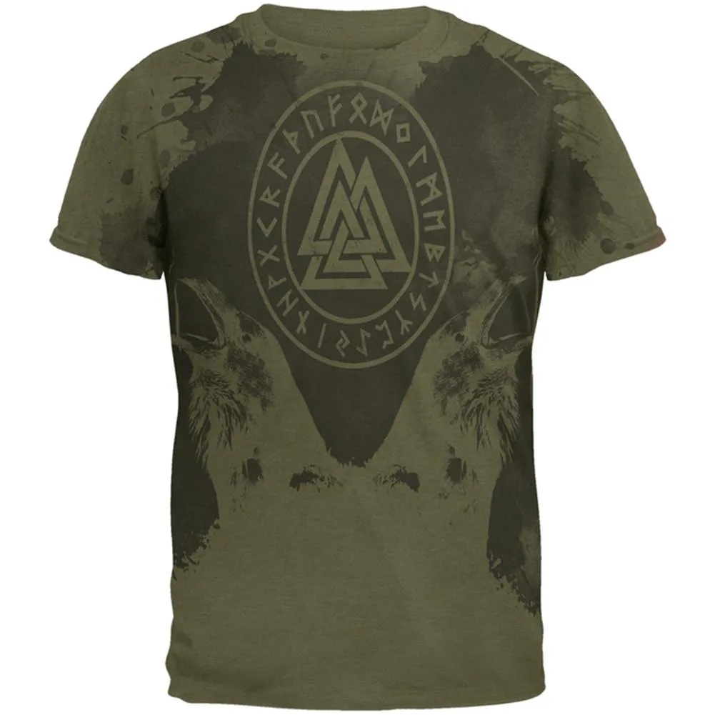 Viking Odin's Ravens Huginn And Muninn Mens Soft T Shirt sold by Old Glory