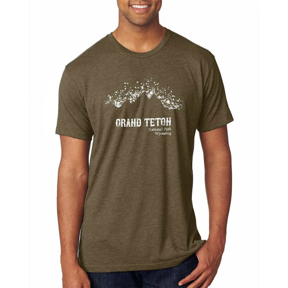 National Parks Grand Teton Mountain Splatter Mens Soft T Shirt sold by Old Glory product image thumbnail 2