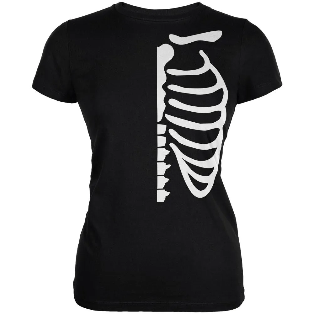 Halloween Half Skeleton Costume Juniors Soft T Shirt sold by Old Glory