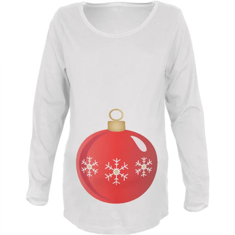 Christmas Ornament Costume Maternity Soft Long Sleeve T Shirt sold by Old Glory