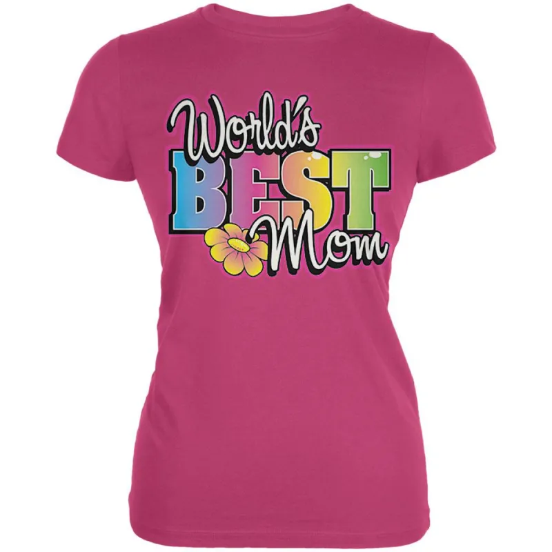 Mother's Day World's Best Mom Juniors Soft T Shirt sold by Old Glory