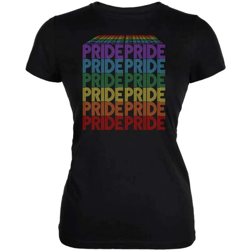 LGBTQ Pride Rainbow Waterfall Block Juniors Soft T Shirt sold by Old Glory