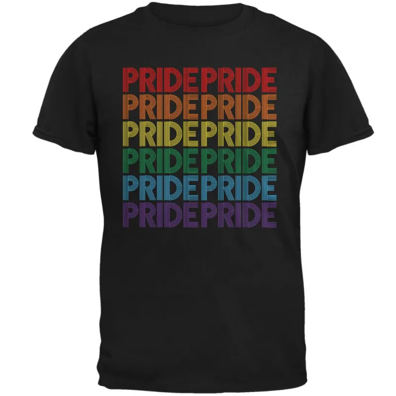 LGBTQ Pride Rainbow 70's Repeat Mens T Shirt sold by Old Glory