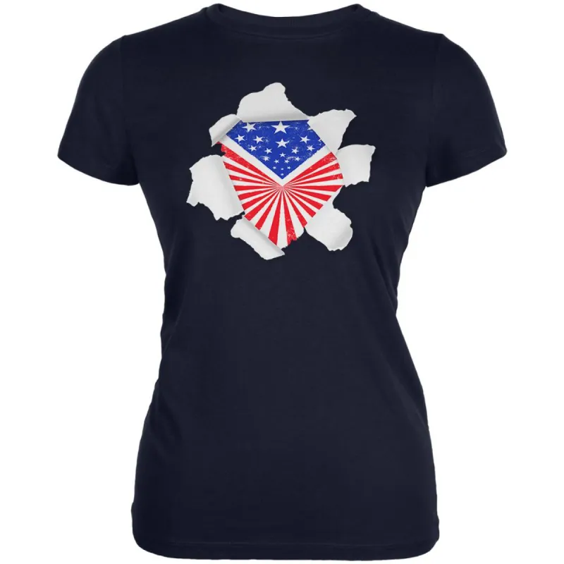 4th of July Bursting with Pride Juniors Soft T Shirt sold by Old Glory