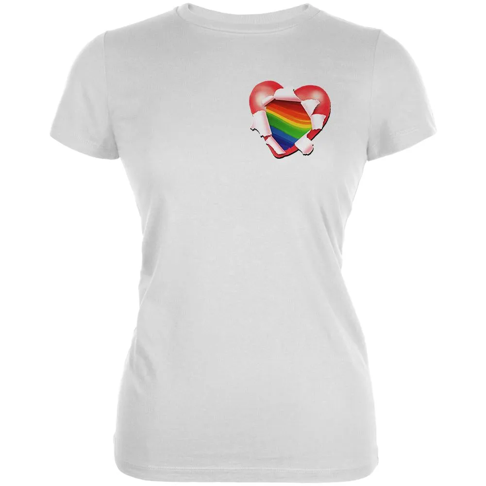 LGBT Heart Full of Pride Juniors Soft T Shirt sold by Old Glory