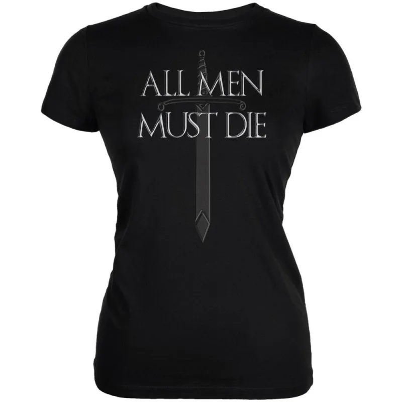 All Men Must Die Medieval Sword Juniors Soft T Shirt sold by Old Glory