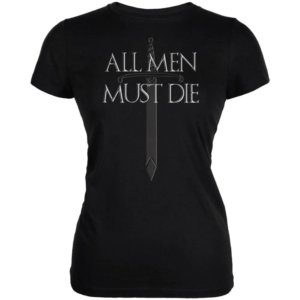All Men Must Die Medieval Sword Juniors Soft T Shirt sold by Old Glory