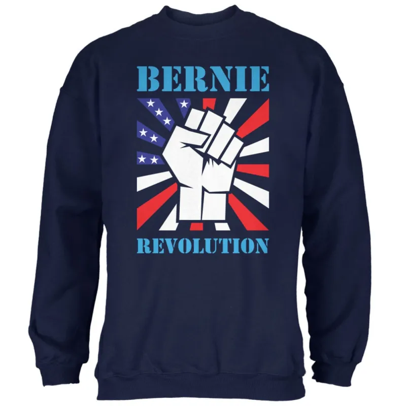 Election 2020 Bernie Sanders Raised Fist Navy Adult Sweatshirt sold by Old Glory