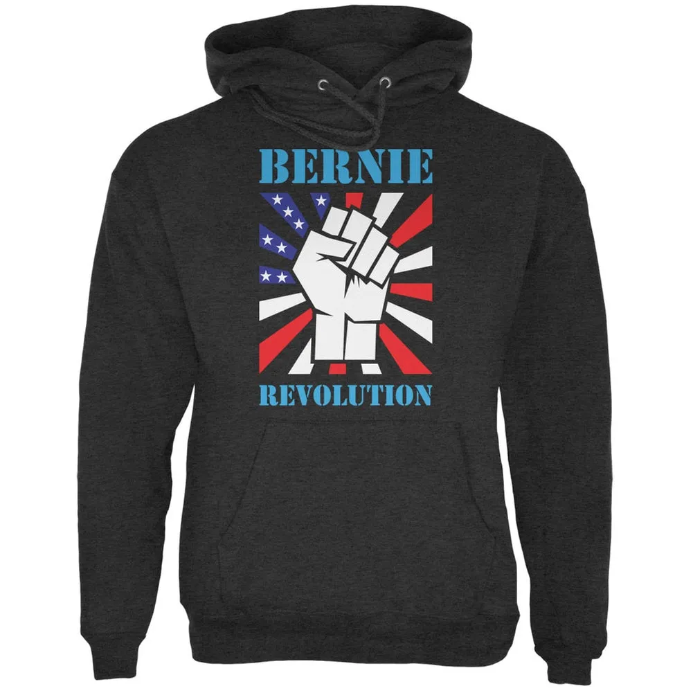 Election 2020 Bernie Sanders Raised Fist Charcoal Heather Adult Hoodie sold by Old Glory