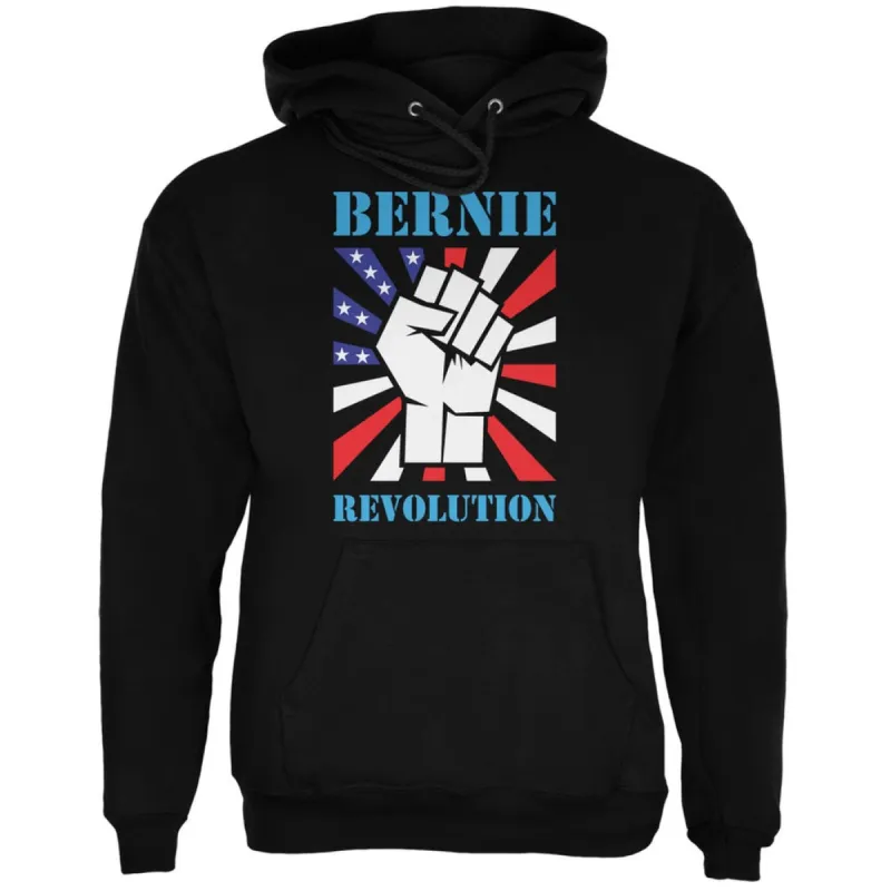 Election 2020 Bernie Sanders Raised Fist Black Adult Hoodie sold by Old Glory