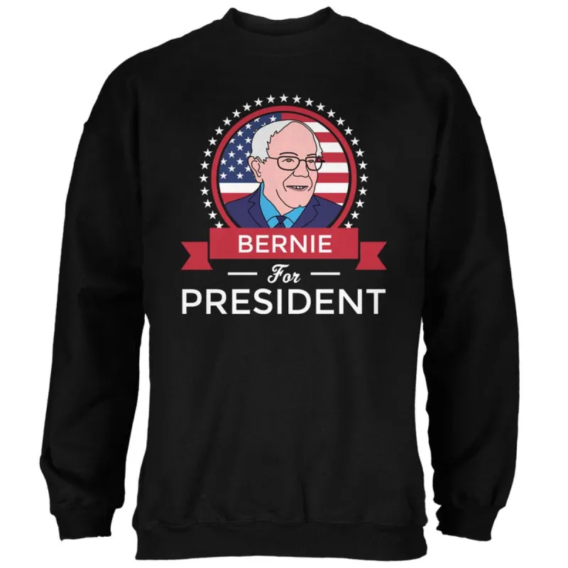 Election 2020 Bernie Sanders President Ribbon Black Adult Sweatshirt sold by Old Glory