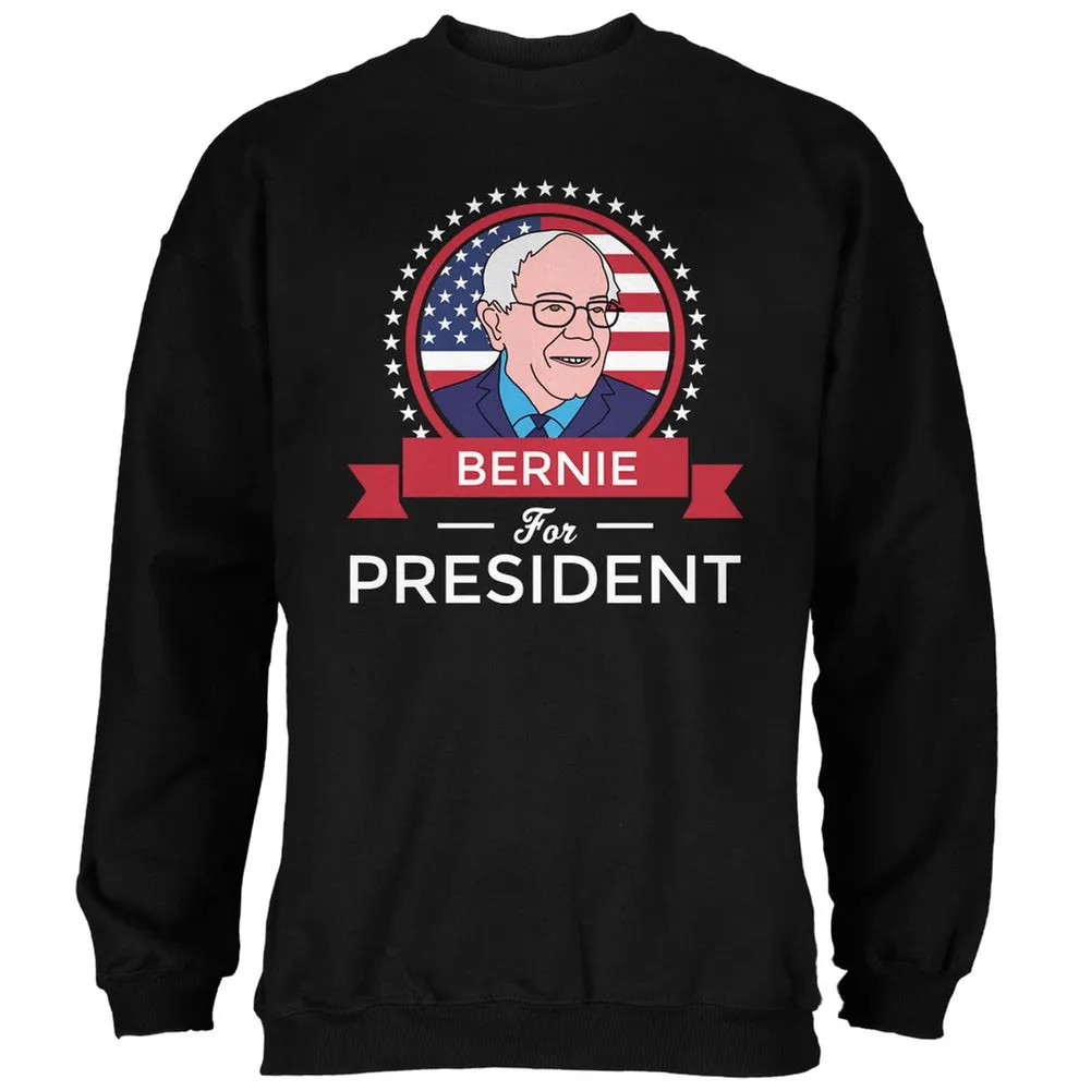 Election 2020 Bernie Sanders President Ribbon Black Adult Sweatshirt sold by Old Glory