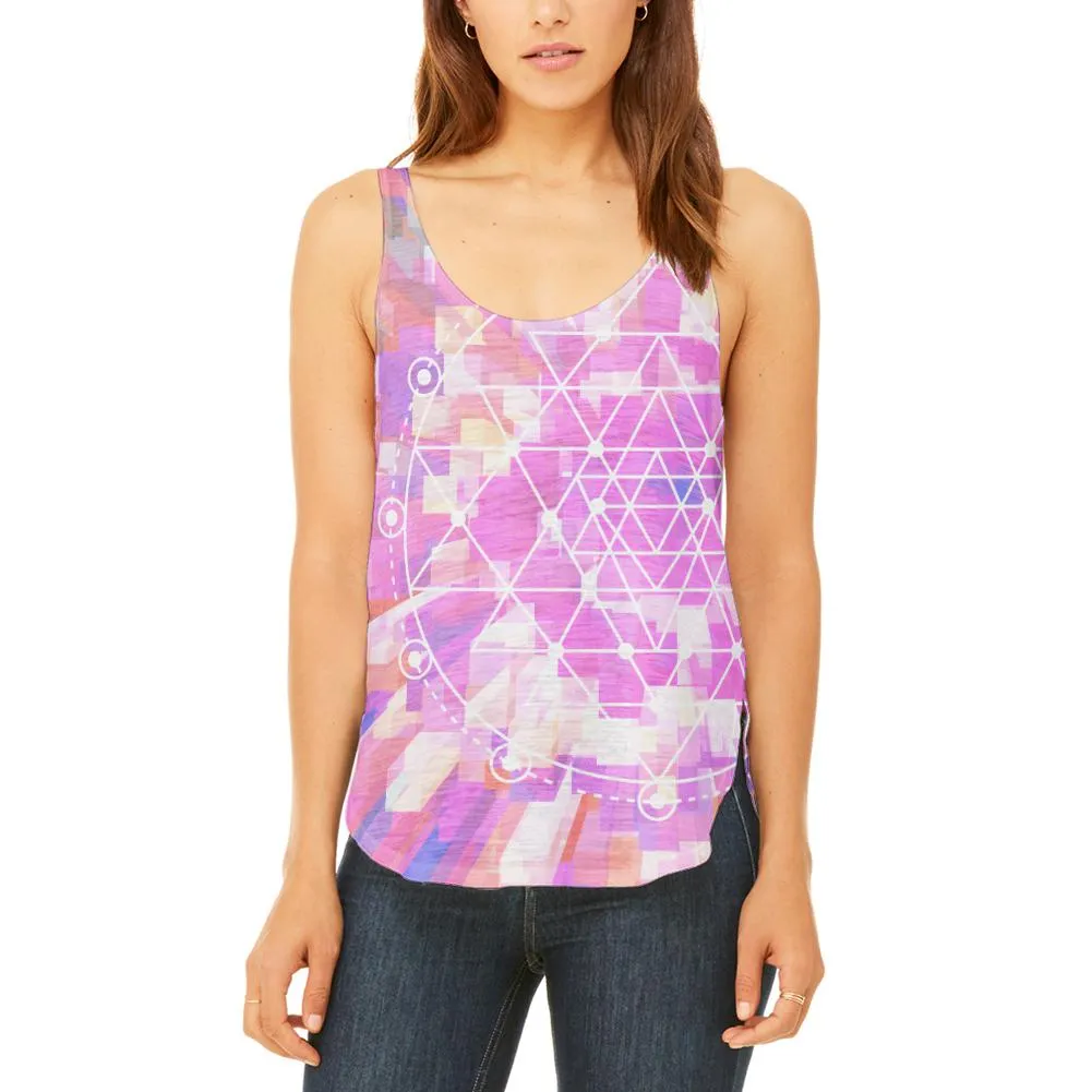 Sri Yantra Sacred Geometry Juniors Flowy Side Slit Tank Top sold by Old Glory