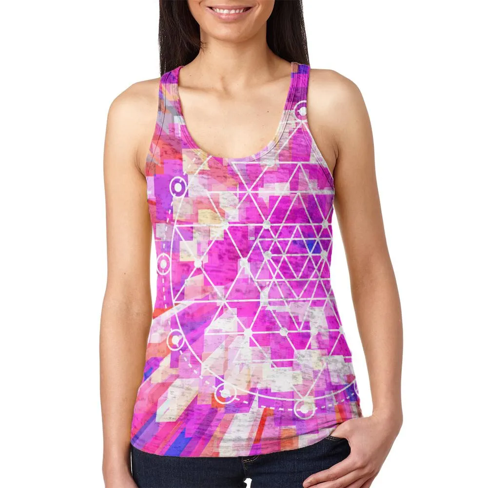 Sri Yantra Sacred Geometry Juniors Burnout Racerback Tank Top sold by Old Glory