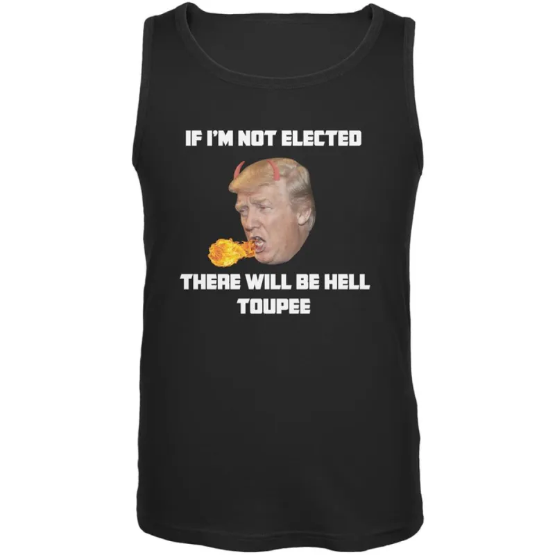 Election 2020 Trump Hell Toupee Black Adult Tank Top sold by Old Glory