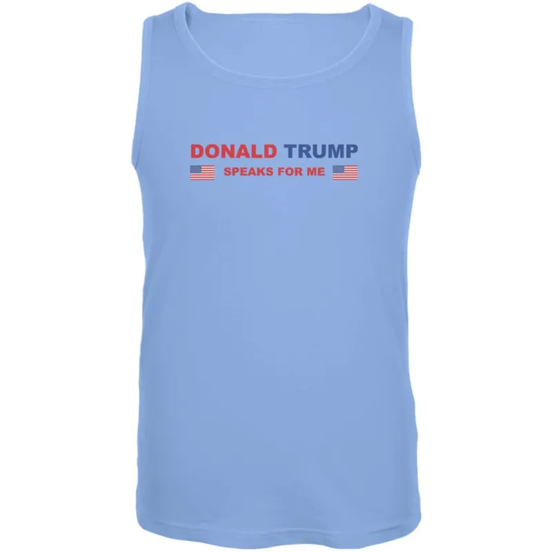 Election 2020 Trump Speaks For Me Carolina Blue Adult Tank Top sold by Old Glory