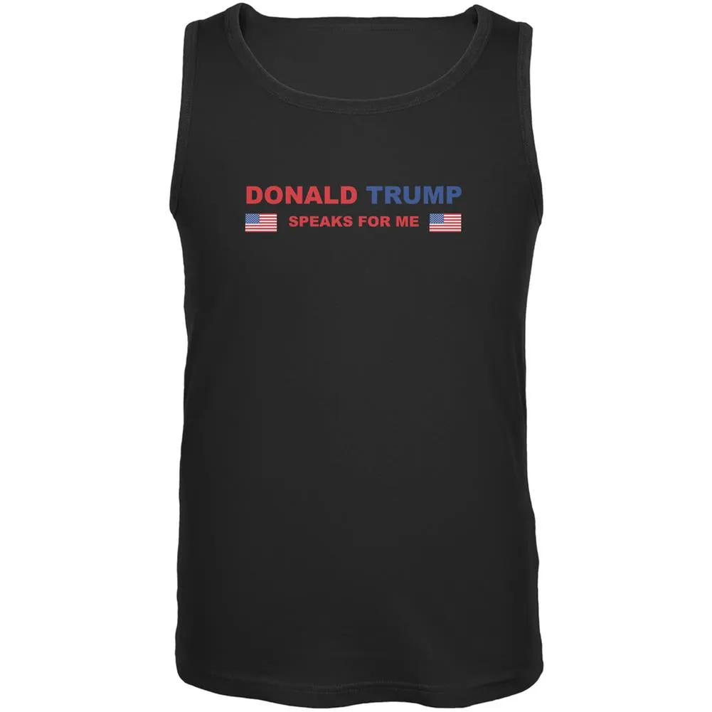 Election 2020 Trump Speaks For Me Black Adult Tank Top sold by Old Glory
